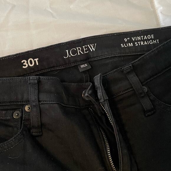 J Crew 9” Vintage Slim Straight Black Jeans - Picture 6 of 7